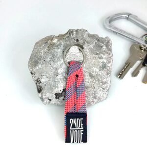Porte clés en corde - rose